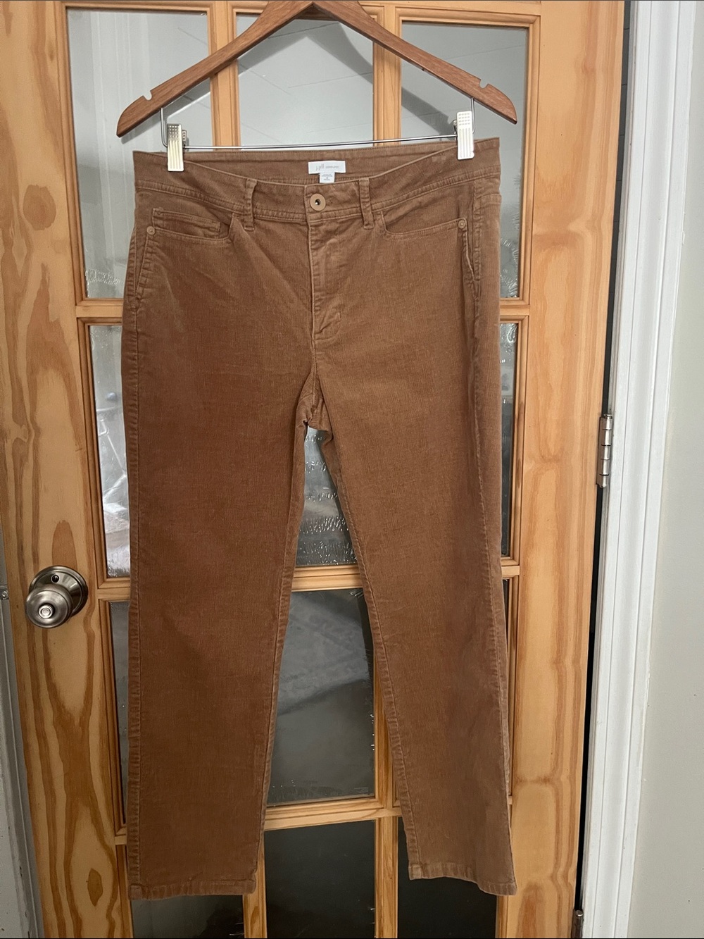 J. Jill Stretch Corduroy Straight Leg ankle Pants warm tan, 10P